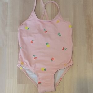 Old Navy Pink Kids One-Piece Swimsuit with Fruit Print